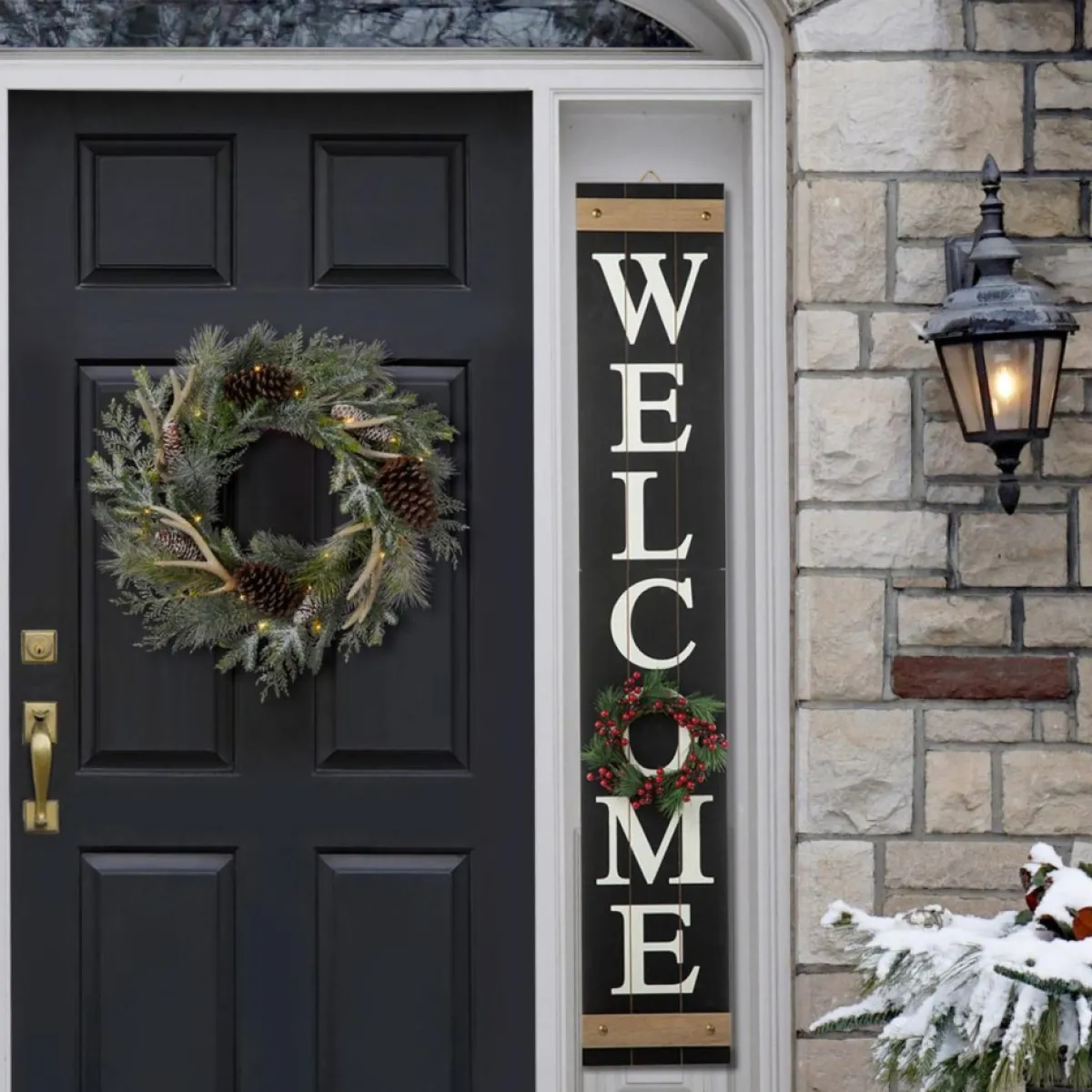 glitzhome__wooden_welcome_porch_sign_w_interchangeable_wreaths_4.webp Glitzhome Outdoor Decor | 60" Wooden Welcome Porch Sign W/4 Interchangeable Wreaths
