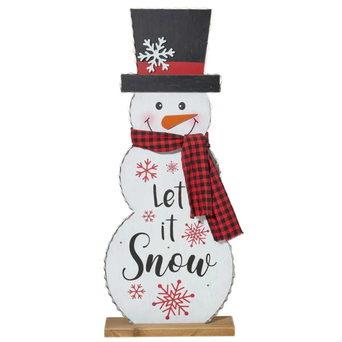 Glitzhome Outdoor Decor | 36"H Lighted Wooden Christmas Snowman Porch Decor