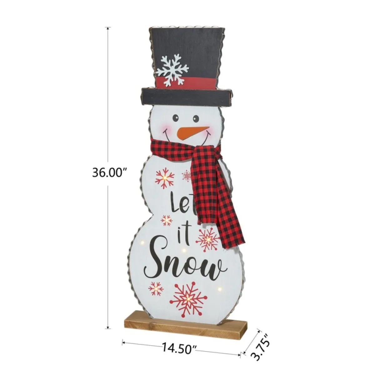 Glitzhome Outdoor Decor | 36"H Lighted Wooden Christmas Snowman Porch Decor