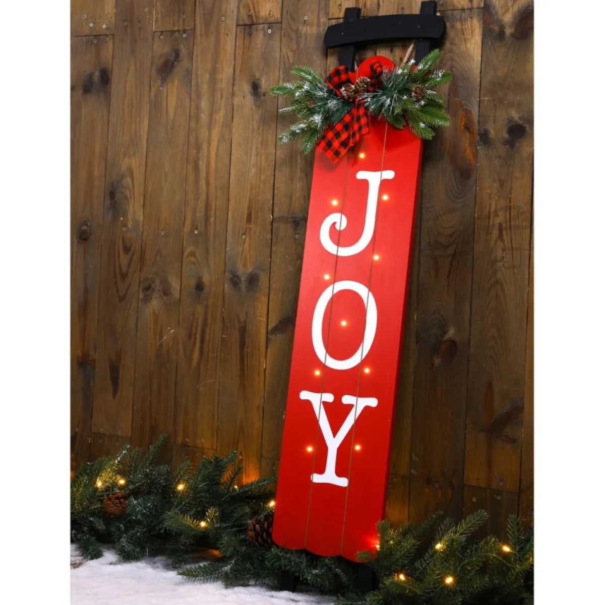 glitzhome_h_lighted_wooden_sleigh_joy_porch_sign_4.webp Glitzhome Outdoor Decor | 40"H Lighted Wooden Sleigh Joy Porch Sign