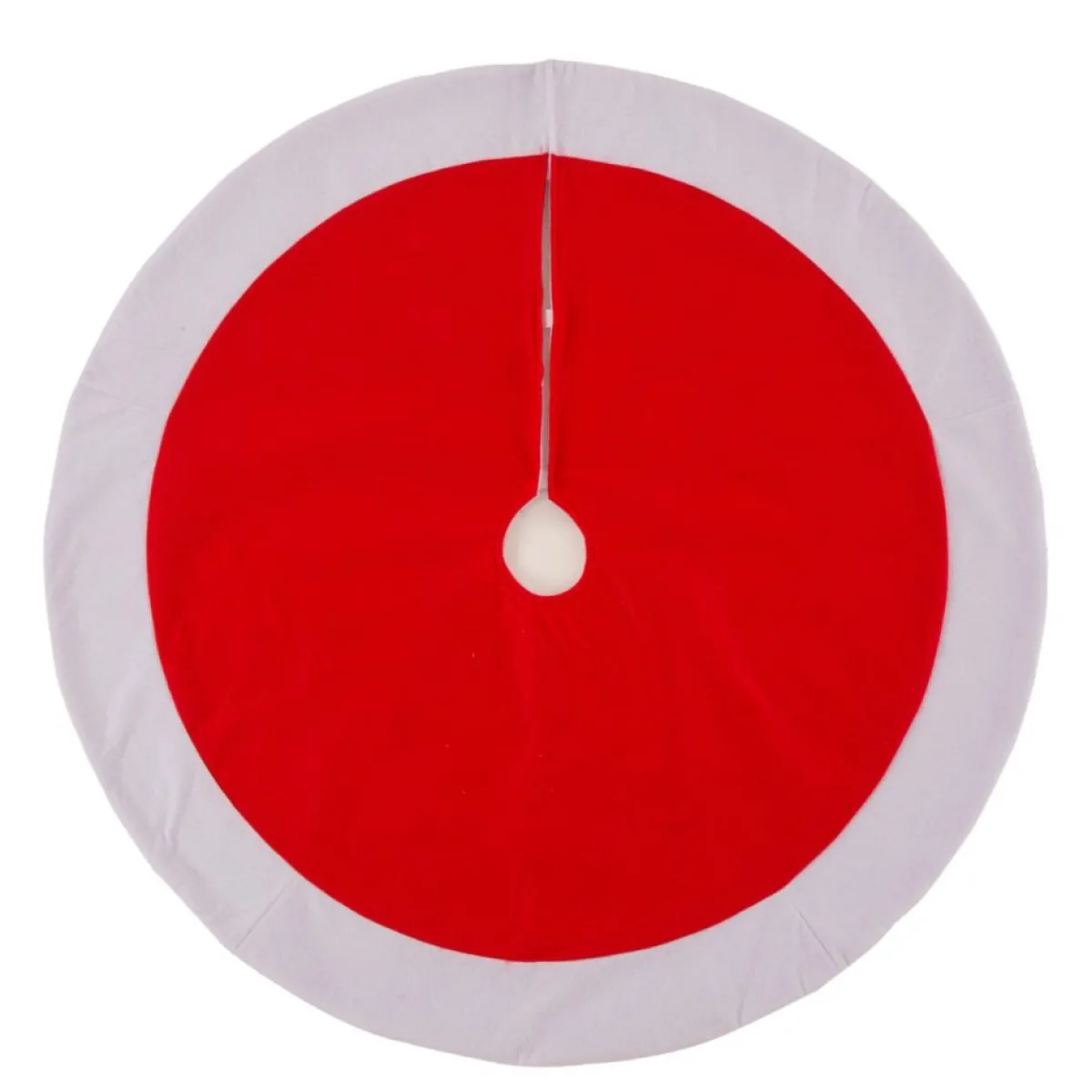 Glitzhome Holiday Textiles | 48In D Red And White Felt Christmas Tree Skirt