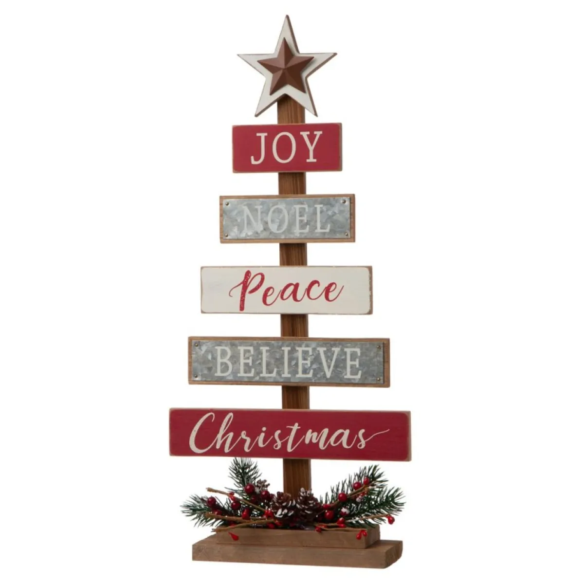 Glitzhome Indoor Decor | 20In H Wooden Sign Table Tree Decor