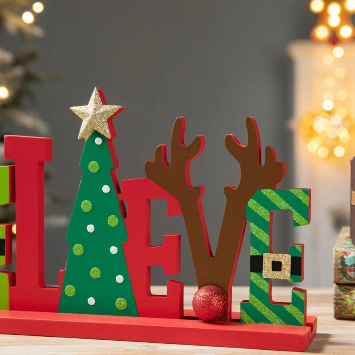 glitzhome_in_l_wooden_christmas_believe_table_decor_4.webp Glitzhome Indoor Decor | 14In L Wooden Christmas Believe Table Decor