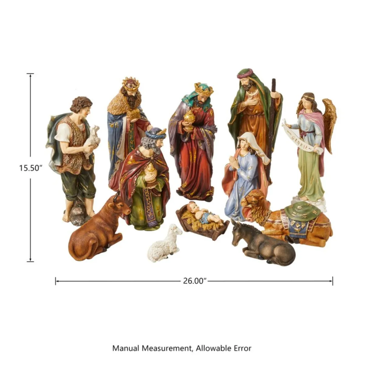 glitzhome_pcs_resin_nativity_figurine_set_5.webp Glitzhome Indoor Decor | 12Pcs Resin Nativity Figurine Set