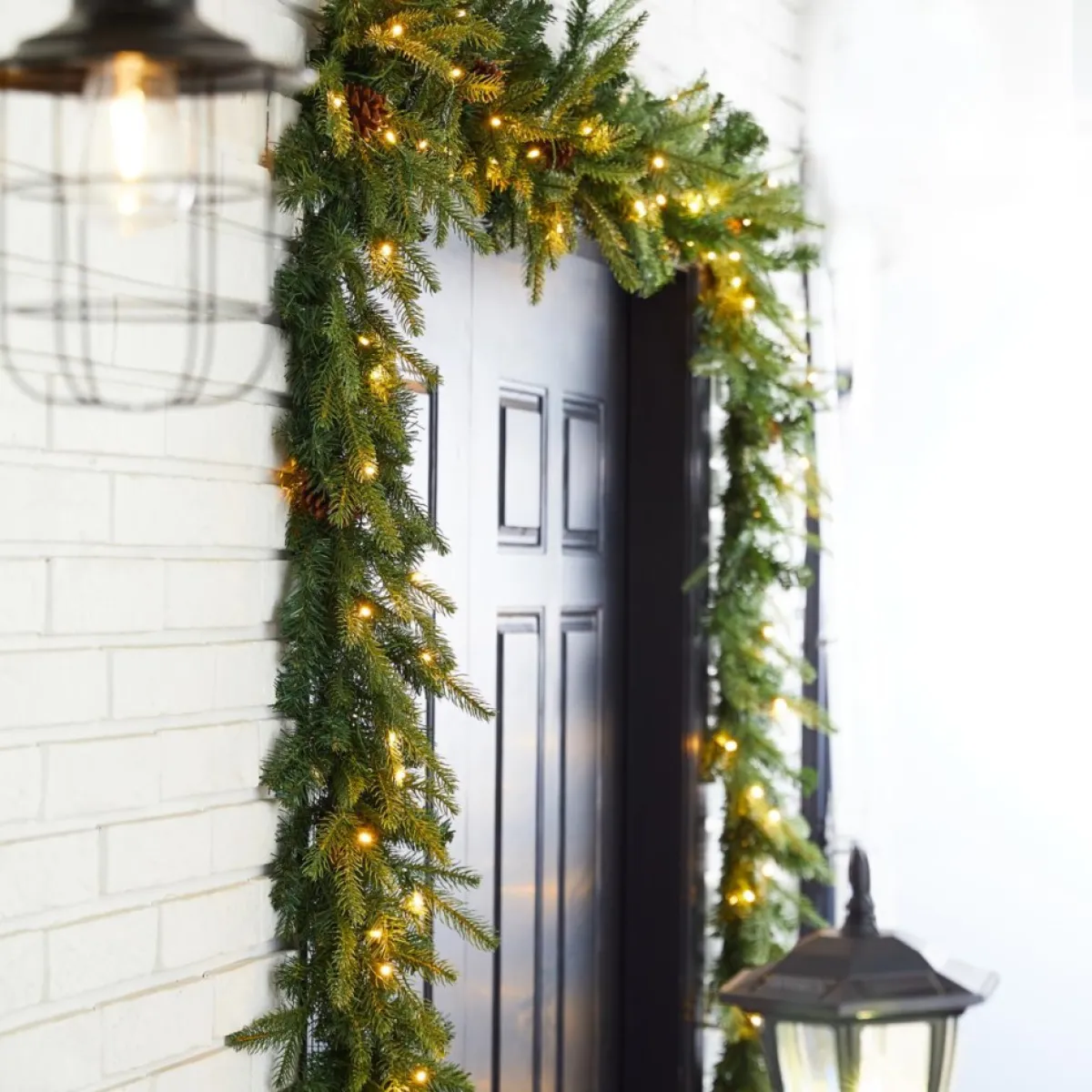 glitzhome_pk__prelit_leds_greenery_pinecone_christmas_garland_2.webp Glitzhome Wreaths, Garlands & More | 2Pk 9' Pre-Lit Leds Greenery Pinecone Christmas Garland