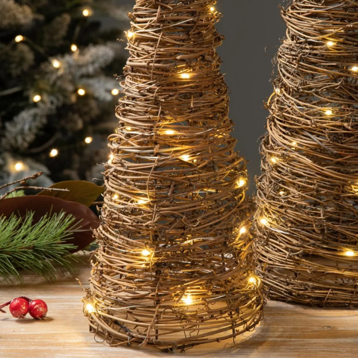 glitzhome_set_of__lighted_rattan_christmas_table_tree_decor_4.webp Glitzhome Indoor Decor | Set Of 2 Lighted Rattan Christmas Table Tree Decor