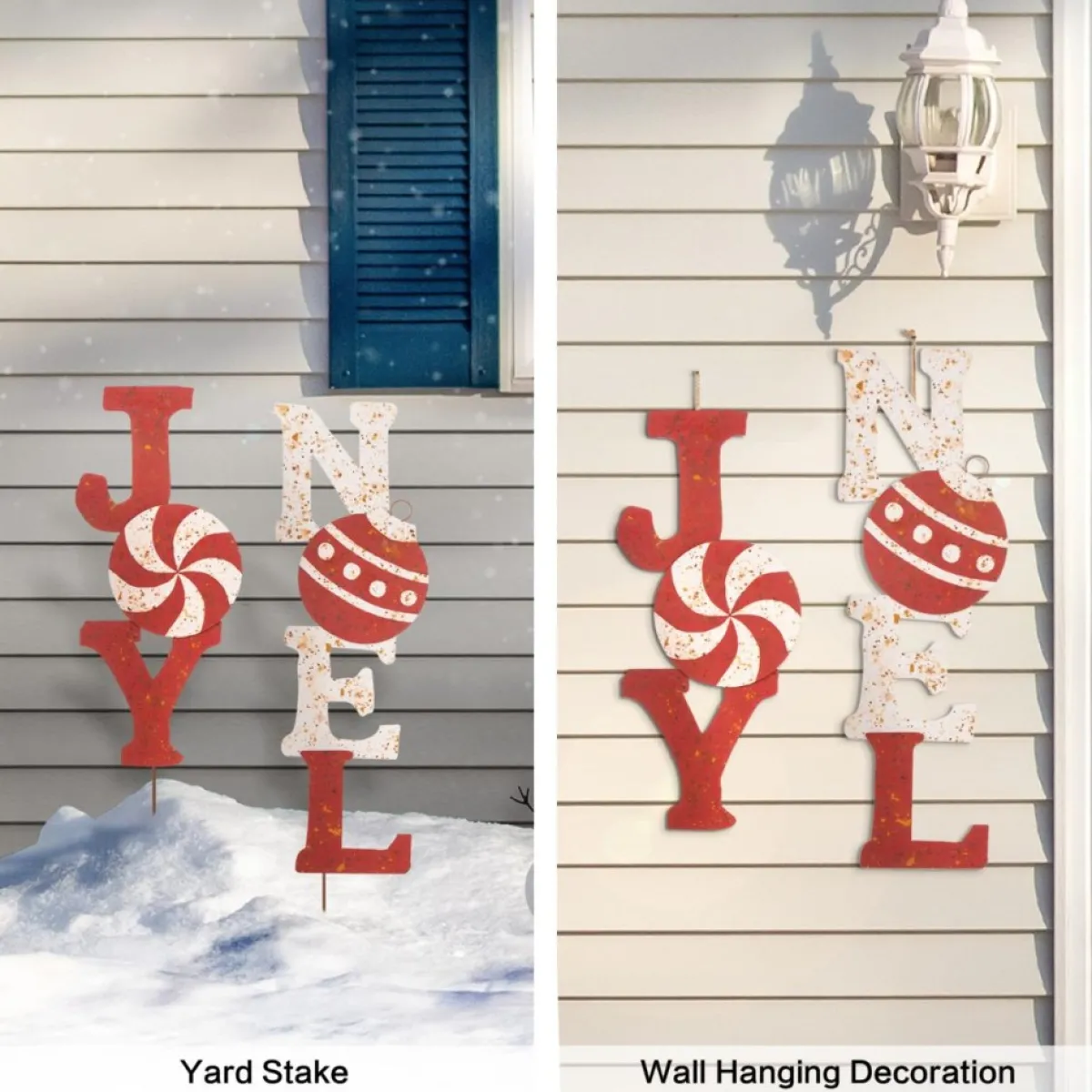 glitzhome_set_of__rusty_metal_joy_and_noel_yard_stake_or_wall_decor_2.webp Glitzhome Outdoor Decor | Set Of 2 Rusty Metal Joy And Noel Yard Stake Or Wall Decor