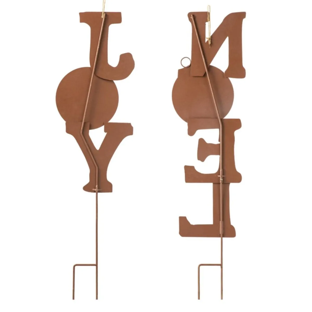 glitzhome_set_of__rusty_metal_joy_and_noel_yard_stake_or_wall_decor_3.webp Glitzhome Outdoor Decor | Set Of 2 Rusty Metal Joy And Noel Yard Stake Or Wall Decor
