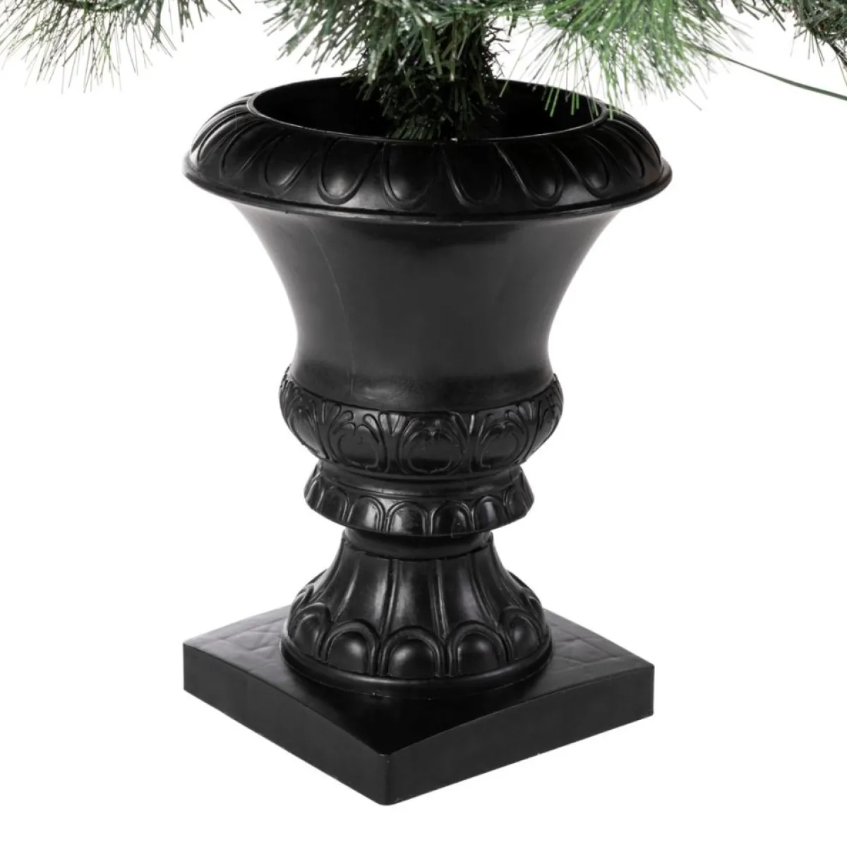 Glitzhome Christmas Trees | Set Of Two 4Ft Flocked Christmas Tree With 100 Warm White