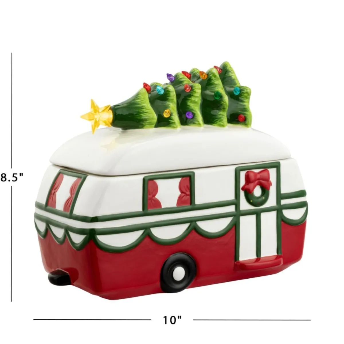 mr_christmas__camper_cookie_jar_2.webp Mr. Christmas Holiday Entertaining | 10" Camper Cookie Jar