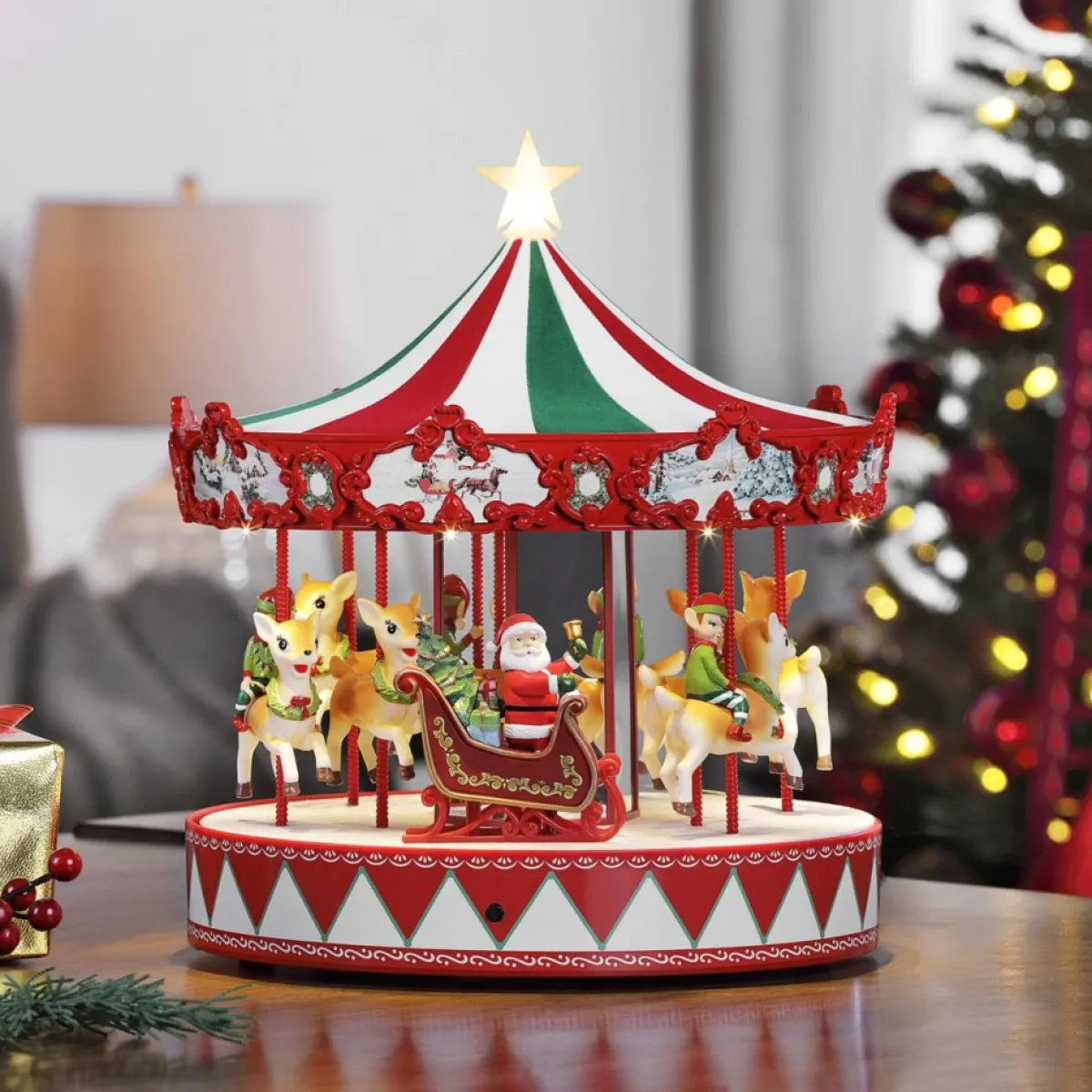Mr. Christmas Indoor Decor | 13.5" Vintage Carousel