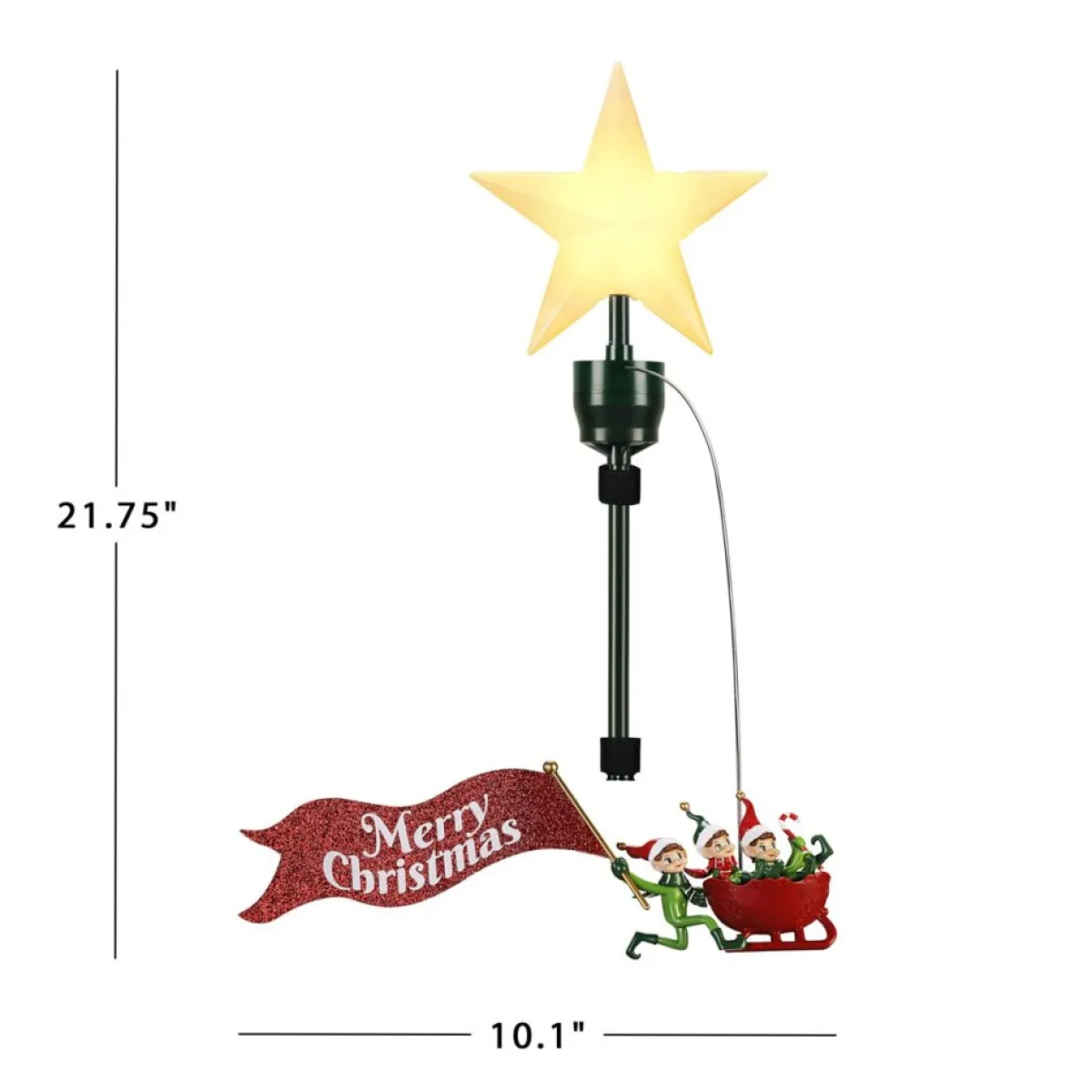 Mr. Christmas Ornaments & Tree Toppers | Animated Tree Topper - Elves In Sleigh