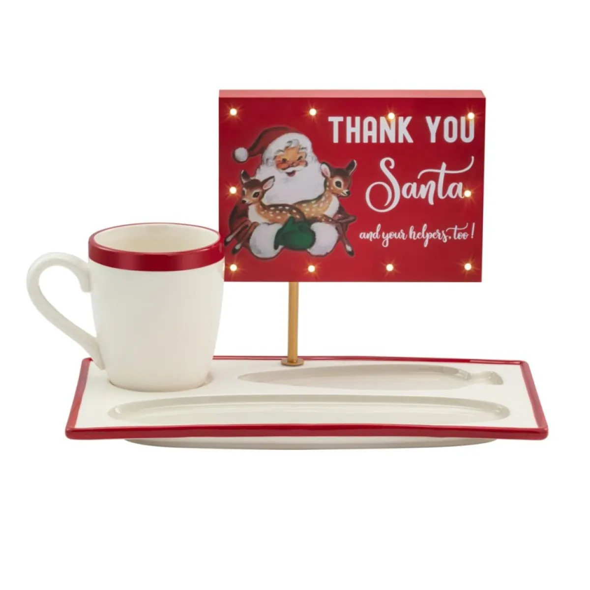 Mr. Christmas Holiday Entertaining | Night Before Christmas Milk And Cookies Serving Set