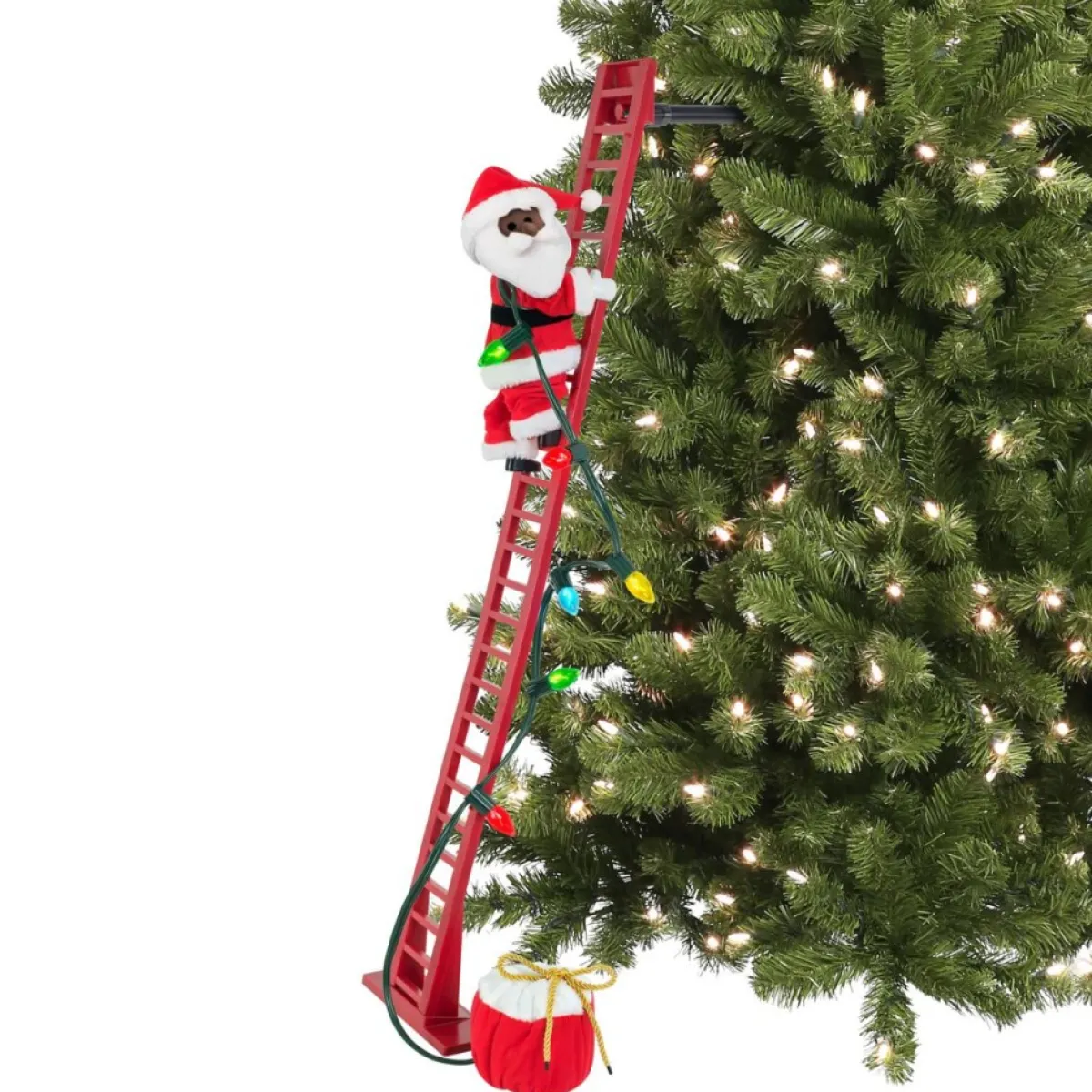 Mr. Christmas Indoor Decor | Plush Super Climbing Santa - Black