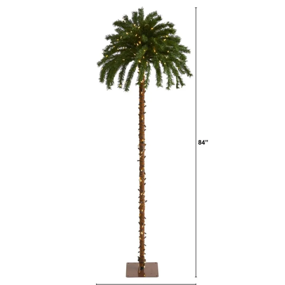 Nearly Natural Christmas Trees | 7' Artificial Christmas Palm Tree With 300 Led Lights