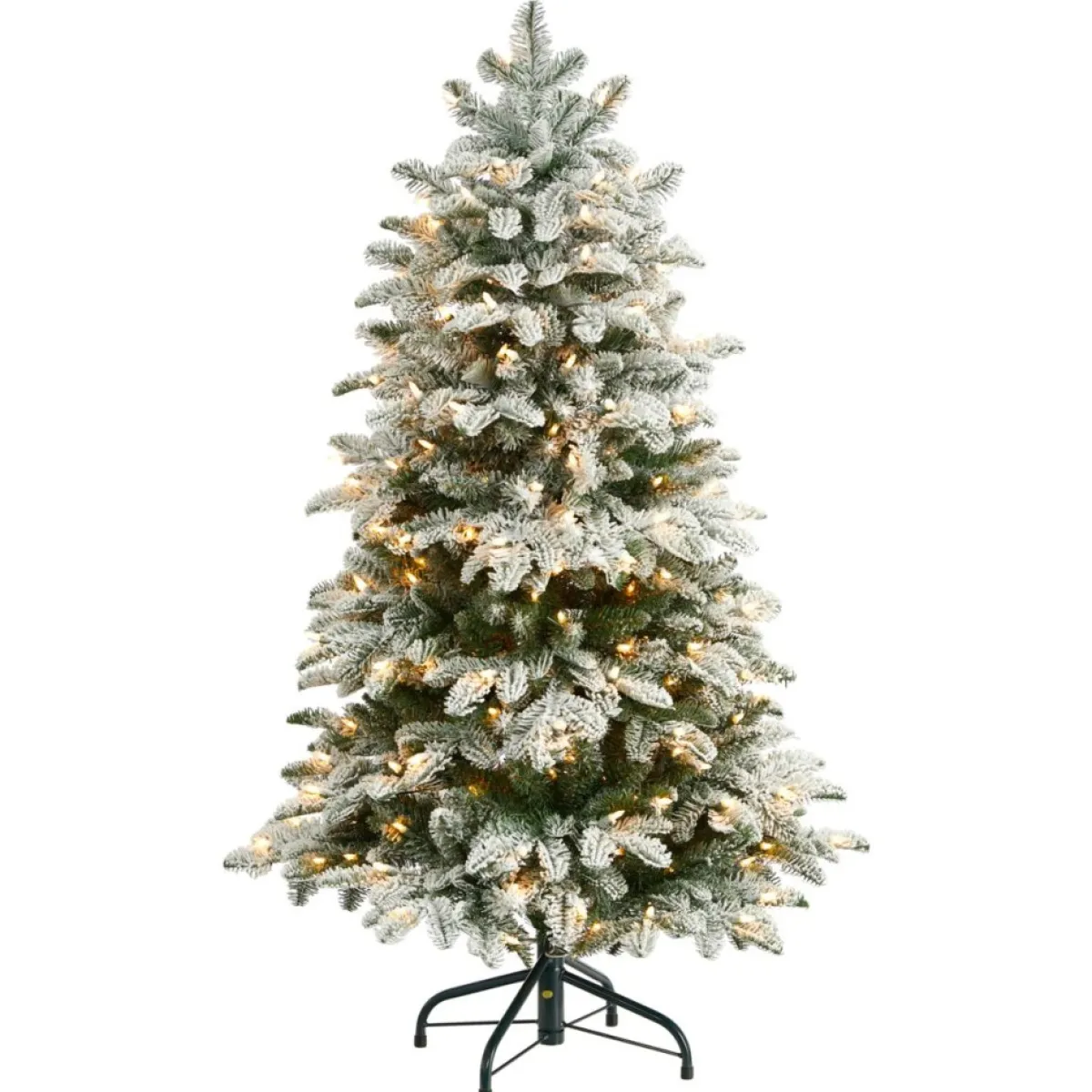 Nearly Natural Christmas Trees | 4' Artificial Flocked Fir Christmas Tree W/ 250 Lights
