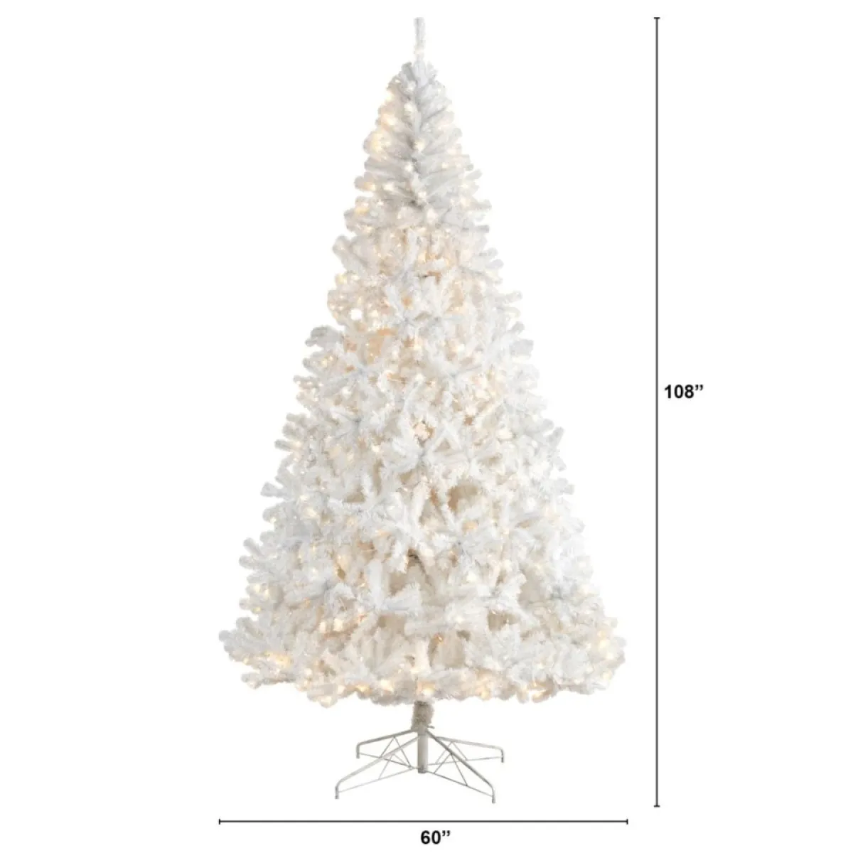 nearly_natural__ft_white_christmas_tree_with__led_lights_7.webp Nearly Natural Christmas Trees | 9 Ft. White Christmas Tree With 650 Led Lights