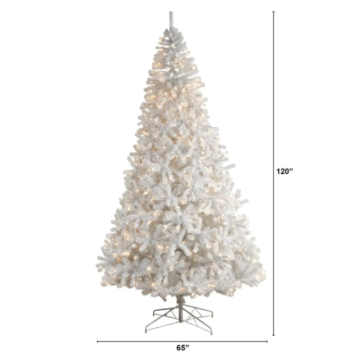 Nearly Natural Christmas Trees | 10' White Artificial Christmas Tree With 800 Led Lights