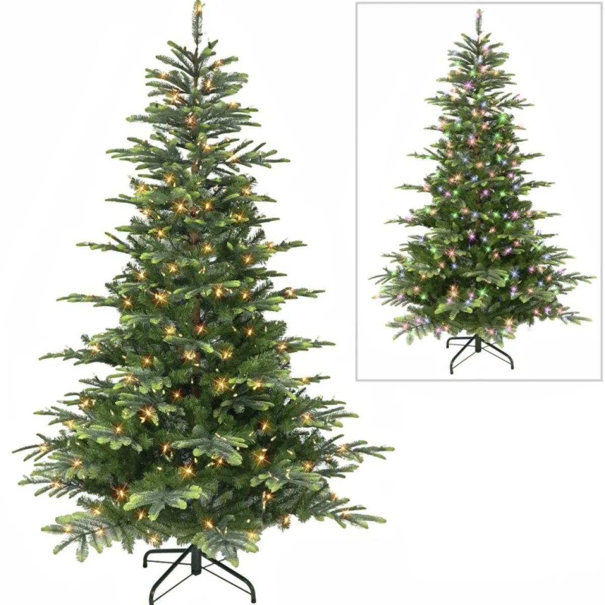 Puelo International Christmas Trees | Puleo International 7.5' Color Select Pre-Lit Aspen Green Fir Tree