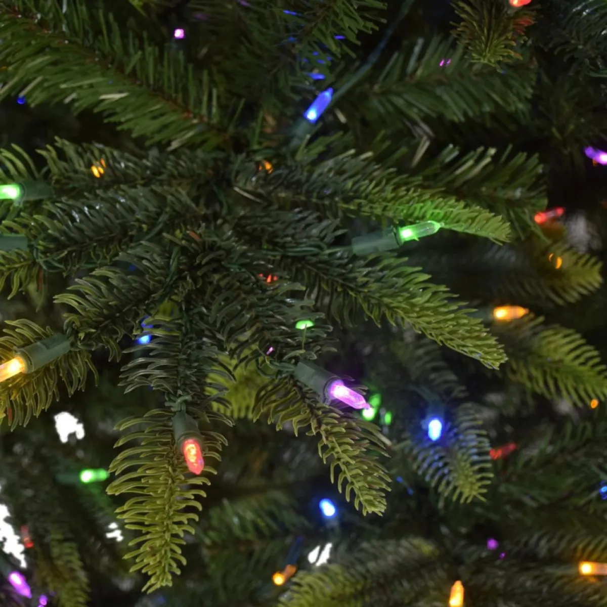 Puelo International Christmas Trees | Puleo International 7.5' Color Select Pre-Lit Aspen Green Fir Tree