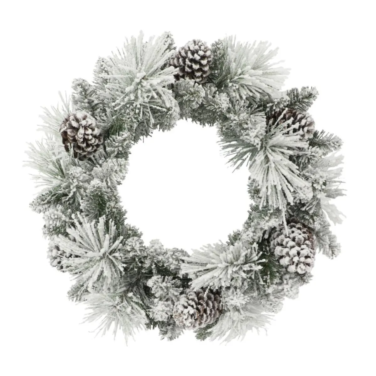 Puleo International Wreaths, Garlands & More | 24" Flocked Berkshire Spruce Wreath With 56 Tips