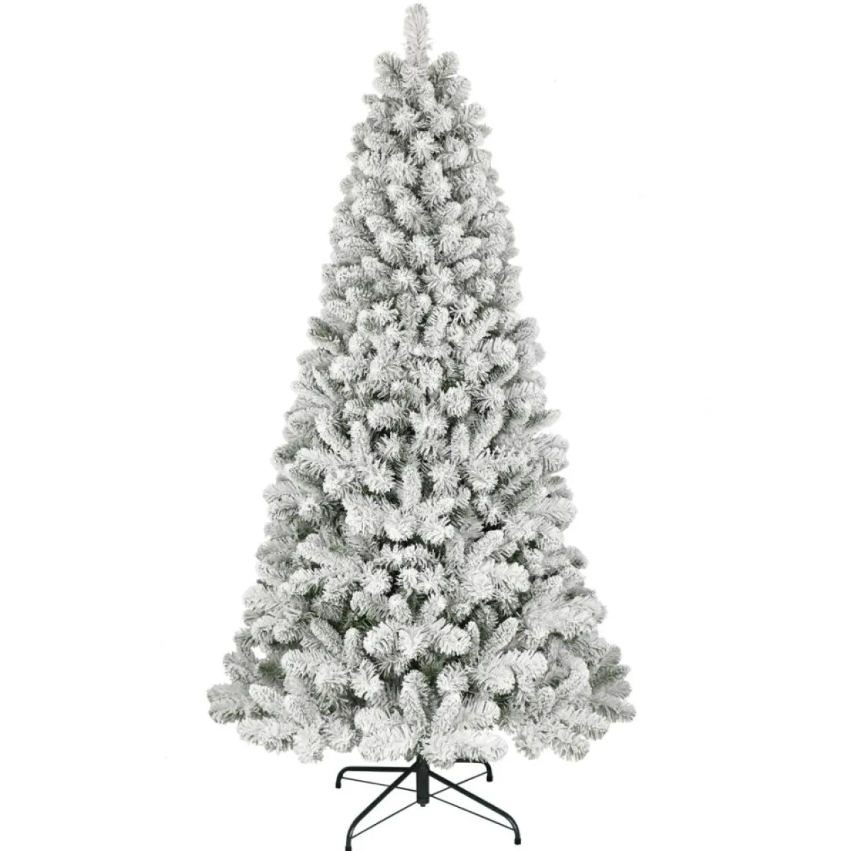 Puleo International Christmas Trees | 6.5 Ft. Flocked Virginia Pine Tree, 787 Tips