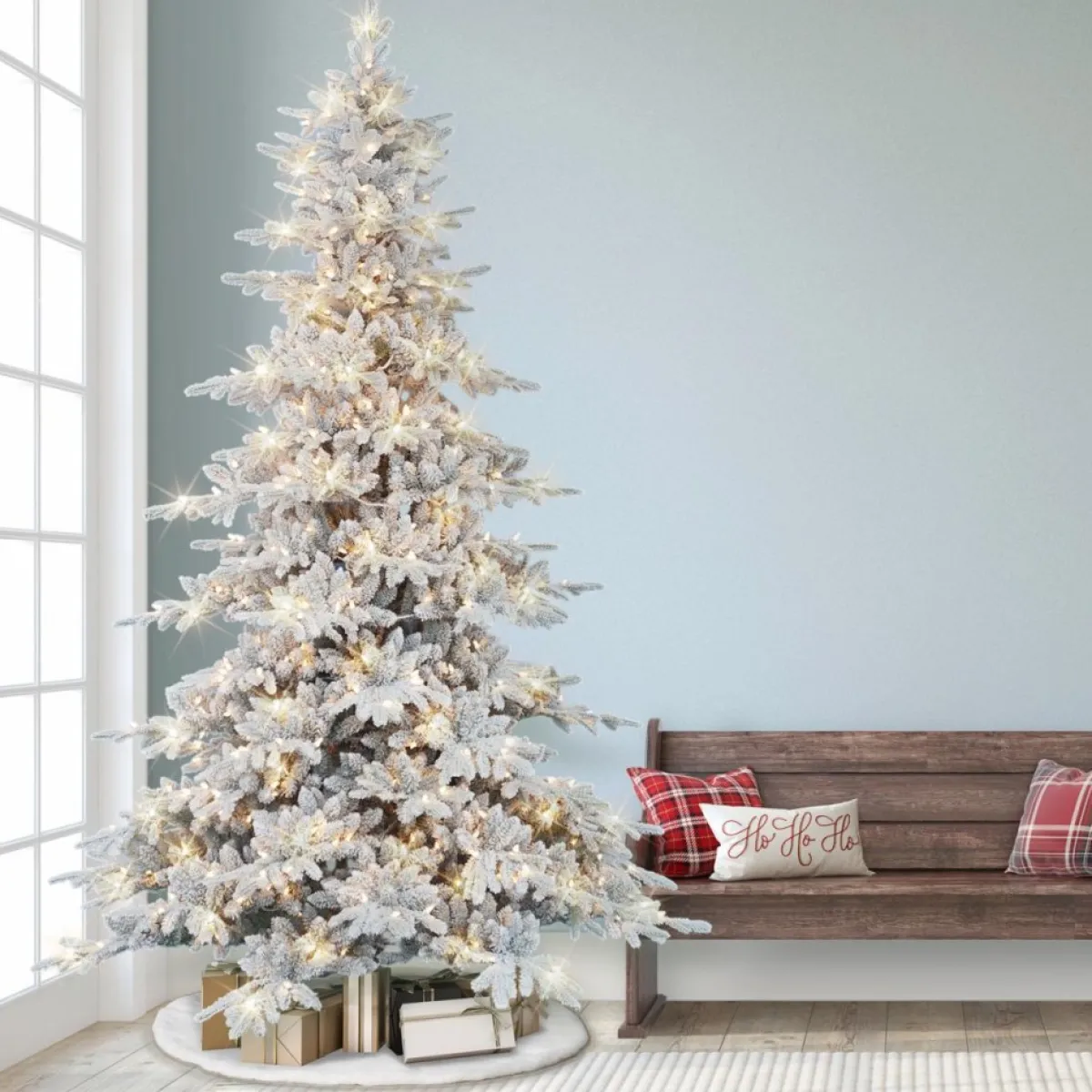 Puleo International Christmas Trees | 9 Ft Pre-Lit Utah Fir Tree, 800 Ul Clear Lights