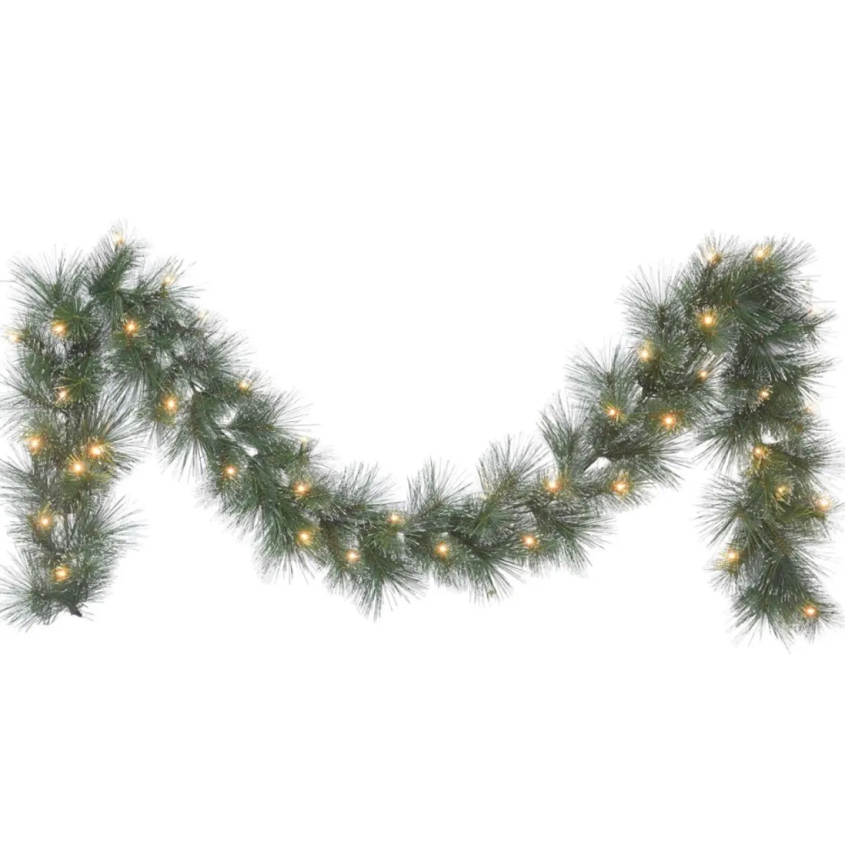 Puleo International Wreaths, Garlands & More | 9 Ft. X 10" B/O Glittery Garland, 70 Tips