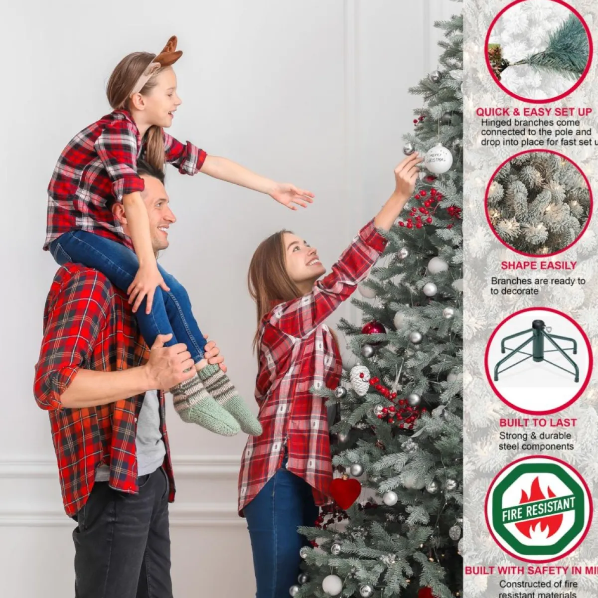 puleo_international__prelit_flocked_slim_pine_artificial_tree_3.webp Puleo International Christmas Trees | 7.5' Pre-Lit Flocked Slim Pine Artificial Tree