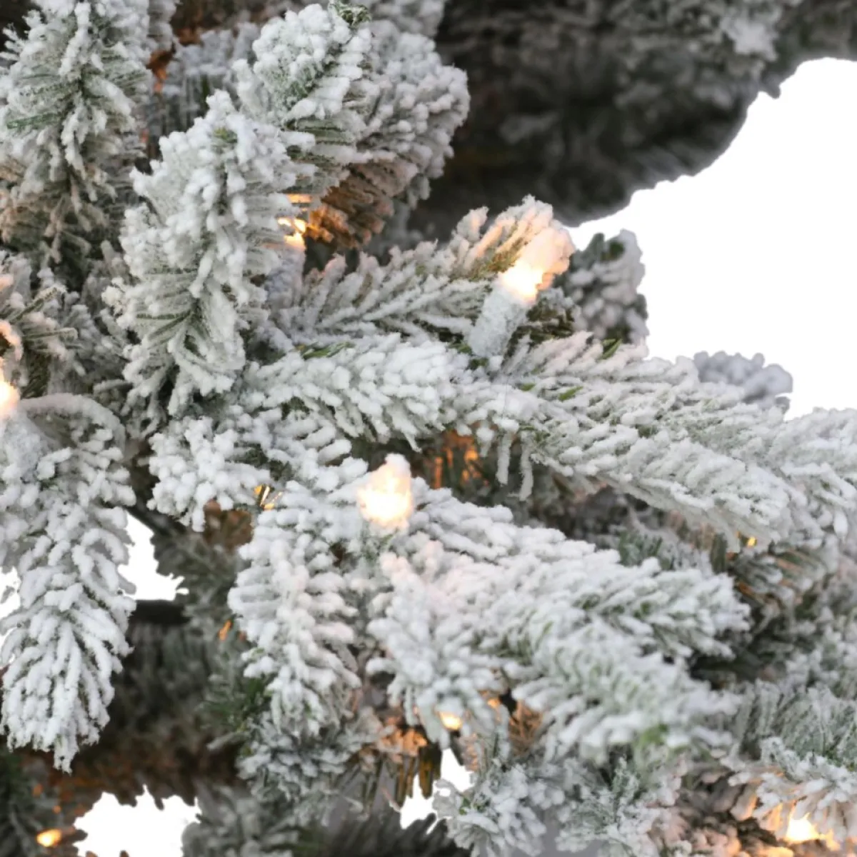 Puelo International Christmas Trees | Puleo International 6.5' Prelit Flocked Utah Fir Tree 350 Clear Lights