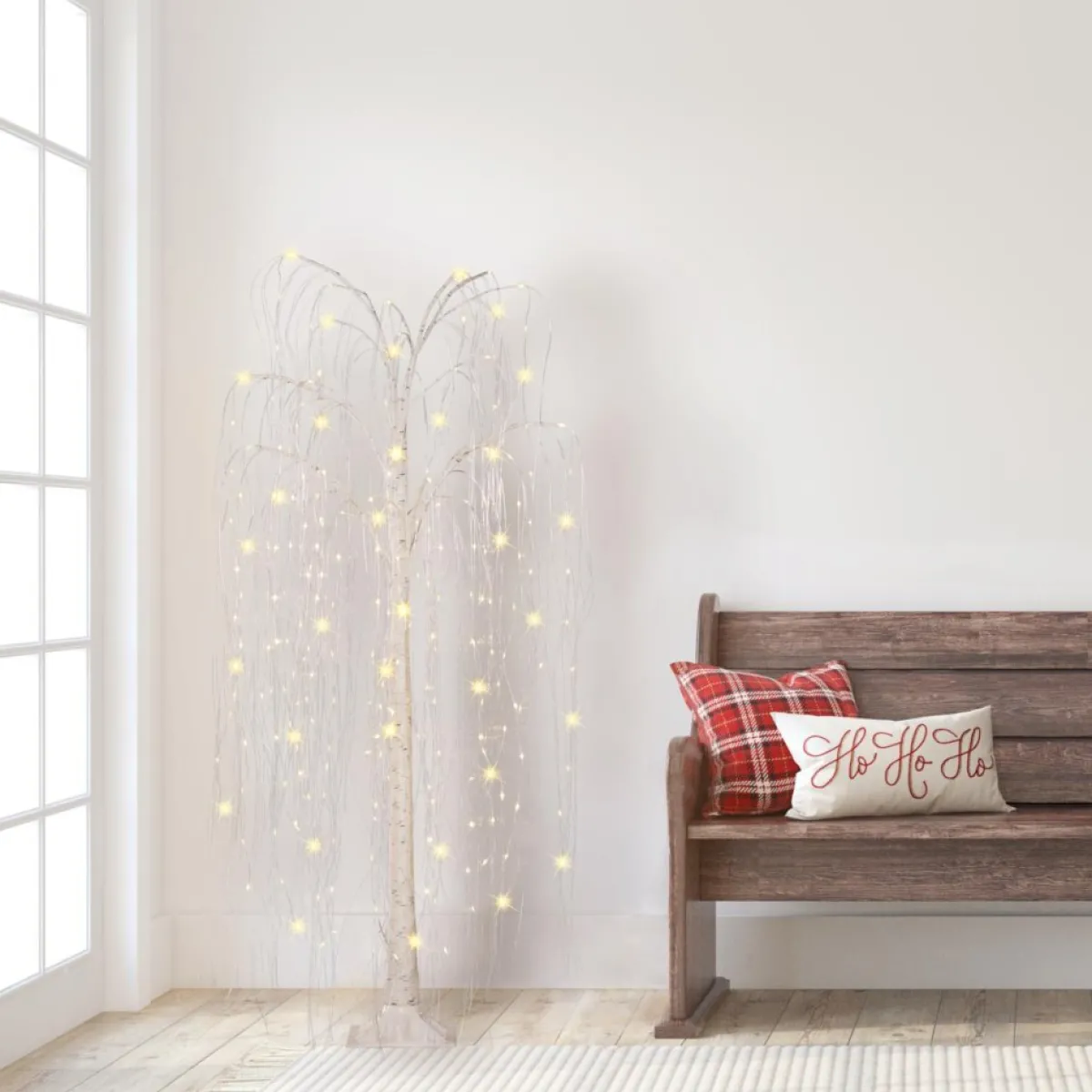 Puelo International Christmas Trees | Puleo International 5' Prelit Willow Tree W/ 240 Warm White Led Lights