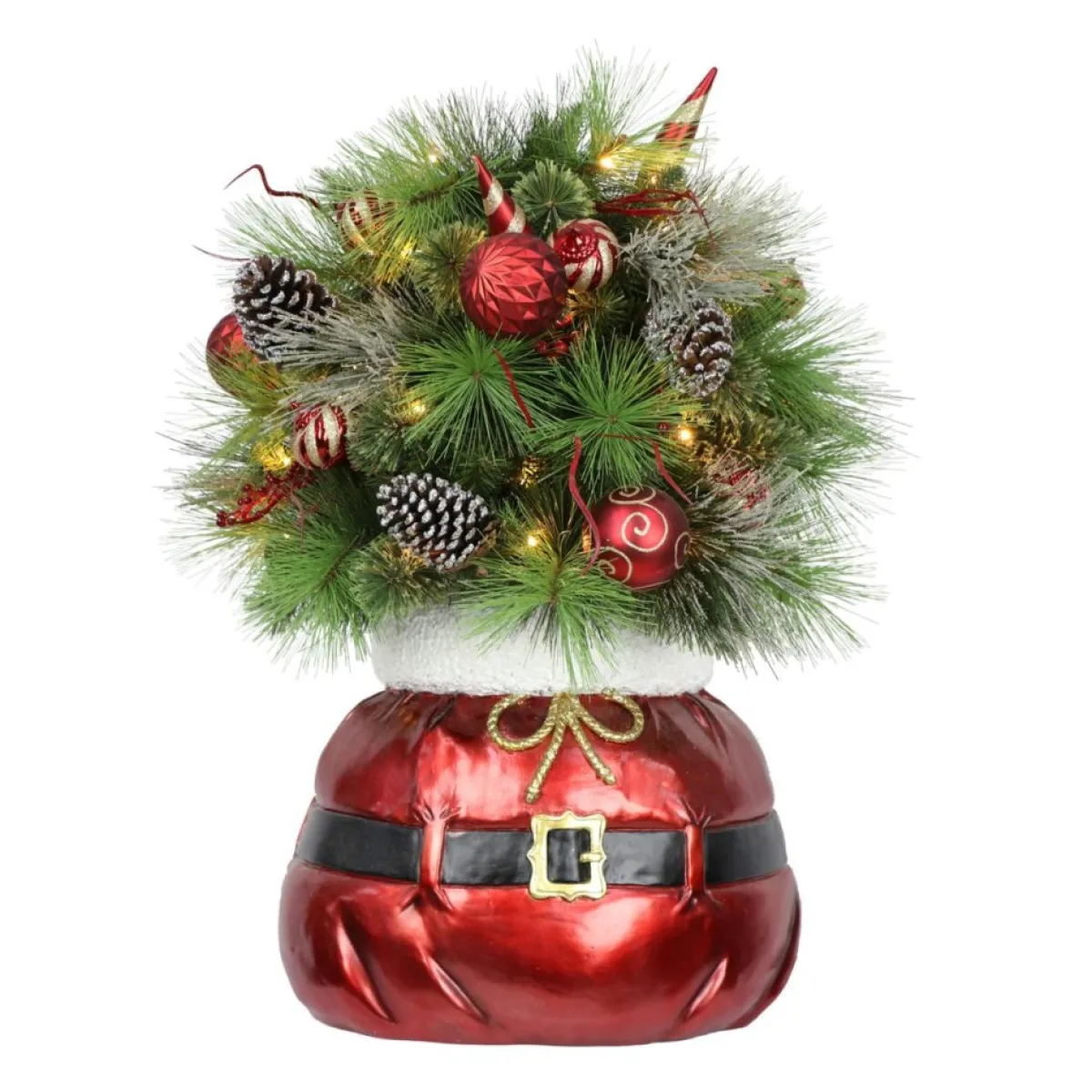 Puleo International Indoor Decor | Puleo Intl. Pre-Lit Decorated 3' Artificial Christmas Bush In Sac Base