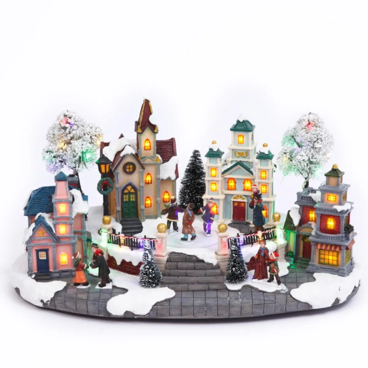Gerson Indoor Decor | The Company 15.35" Electric Lighted Musical Holiday Village