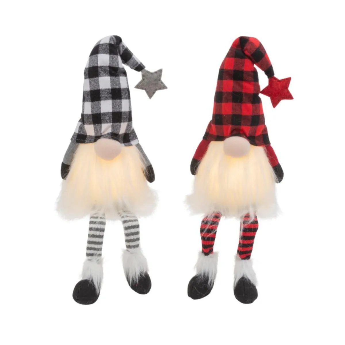 Gerson Indoor Decor | The Company 2-Pack 26.7"H B/O Lighted Plush Holiday Gnomes