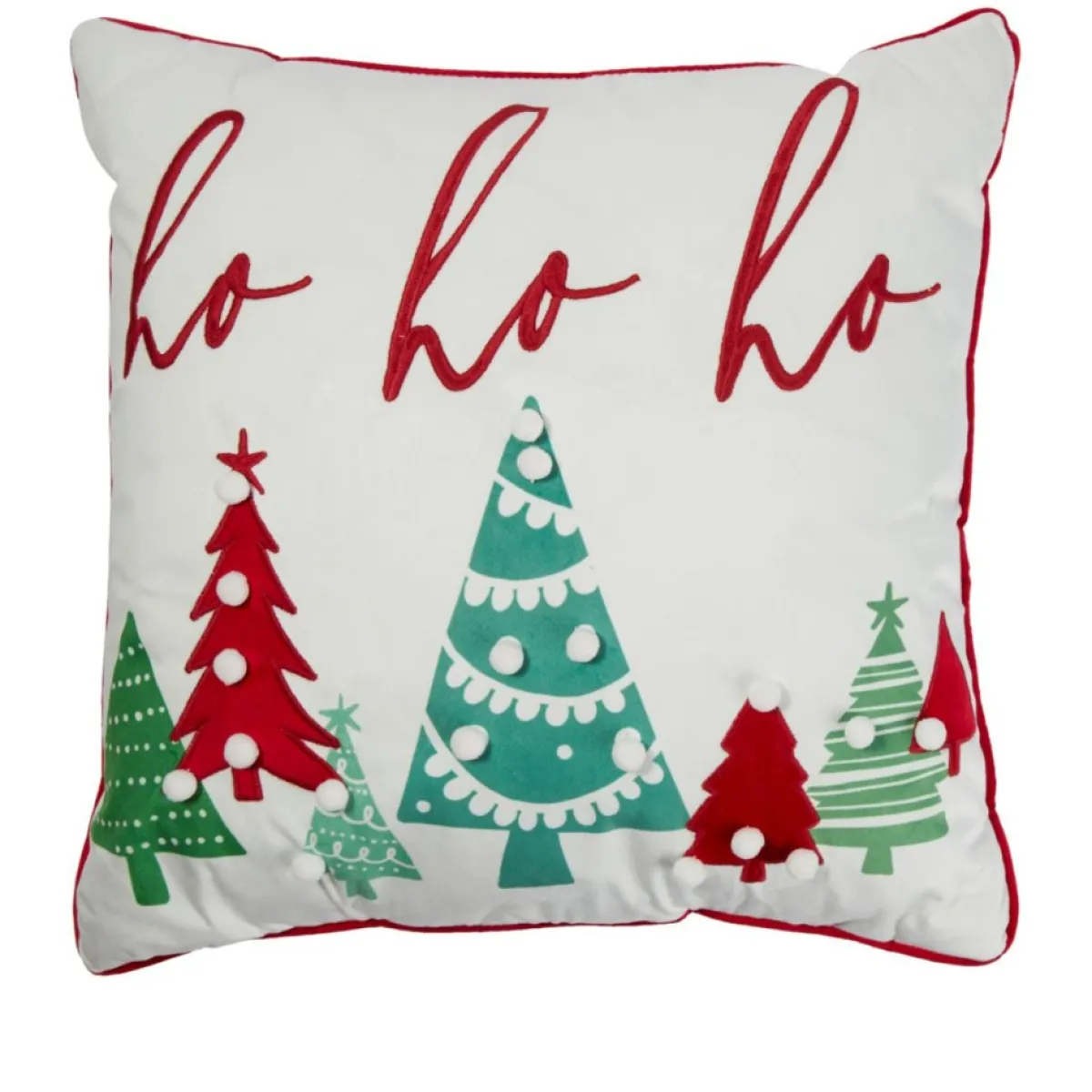 Warm & Cozy Holiday Textiles | 18" X 18" Led Light Up Ho Ho Ho Pillow