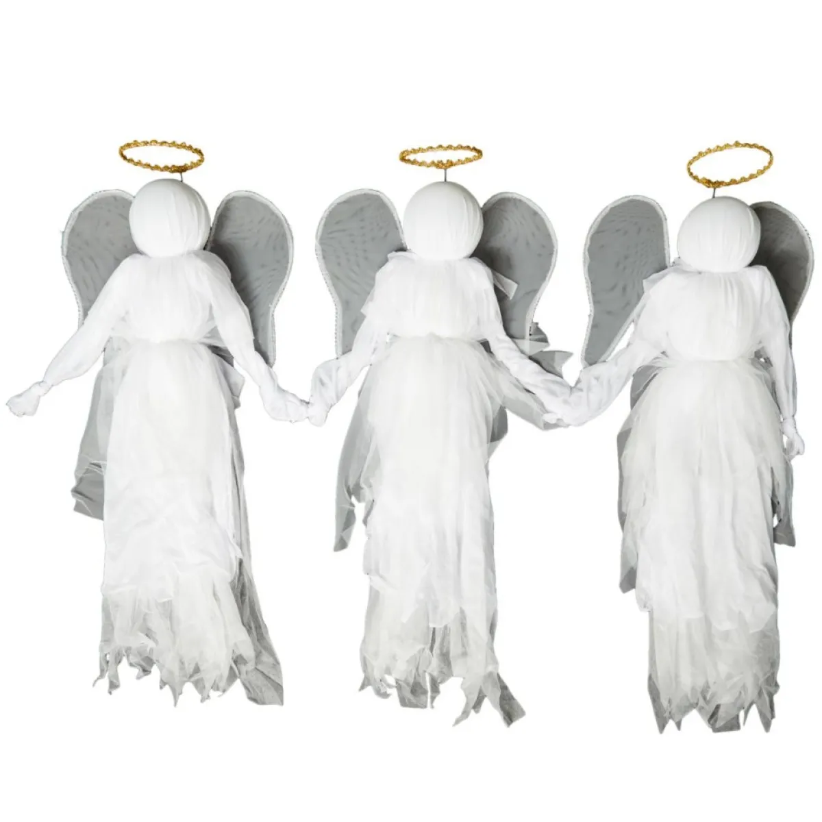 Wind & Weather Outdoor Decor | Illuminated Angel Stakes With 6-Hour Timer - Set Of 3