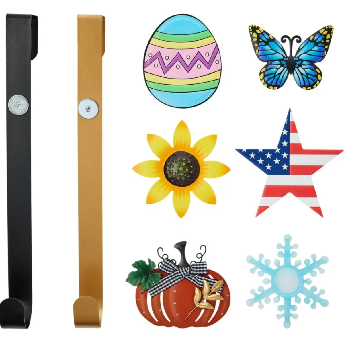 Wind & Weather Wreaths, Garlands & More | Wind And Weather Metal Interchangeable Wreath Hanger W/6 Seasonal Icons