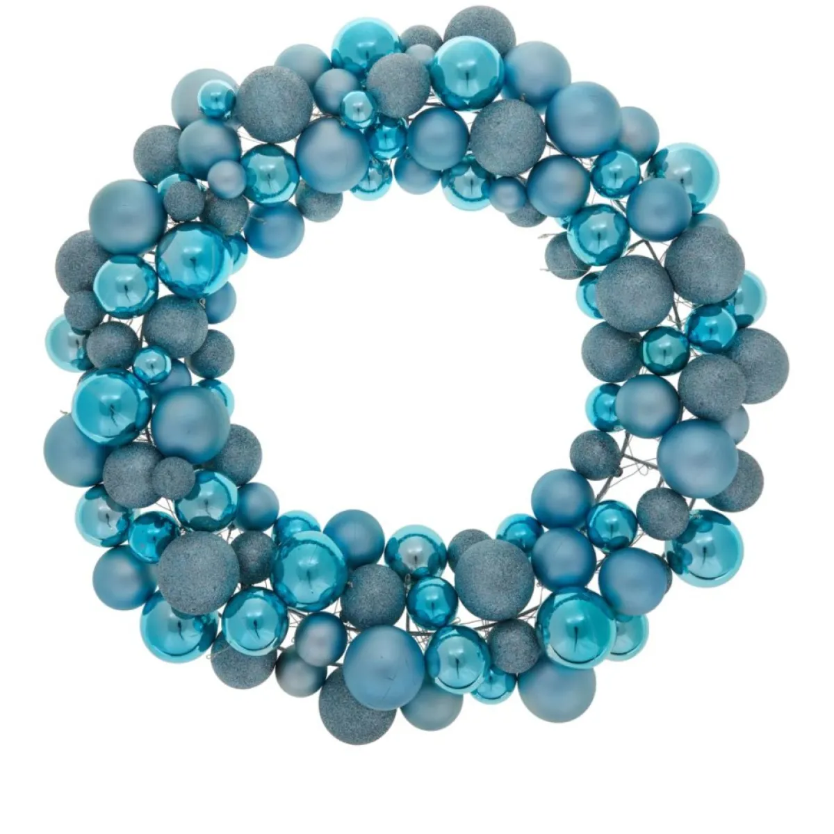 Winter Lane Wreaths, Garlands & More | 24" Lighted 60-Led Ornament Wreath With 6-Hour Timer